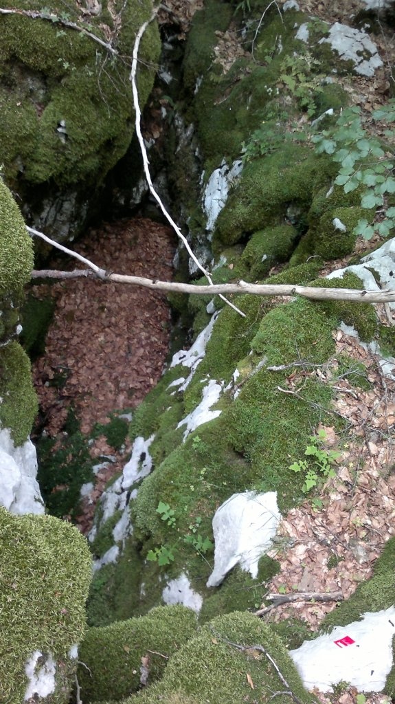 Letekintés a bejárati akna talpára