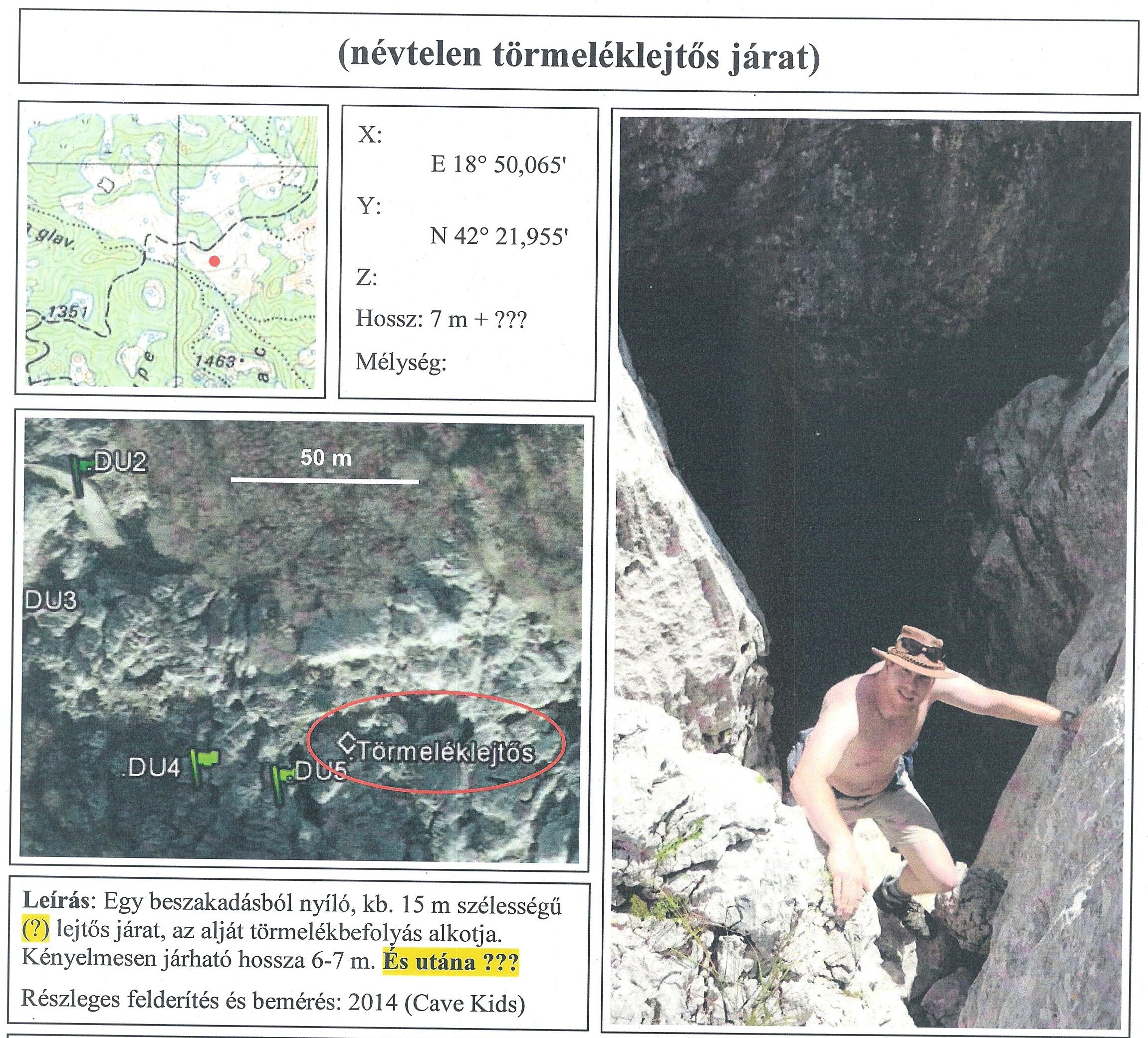névtelen törmeléklejtős járat